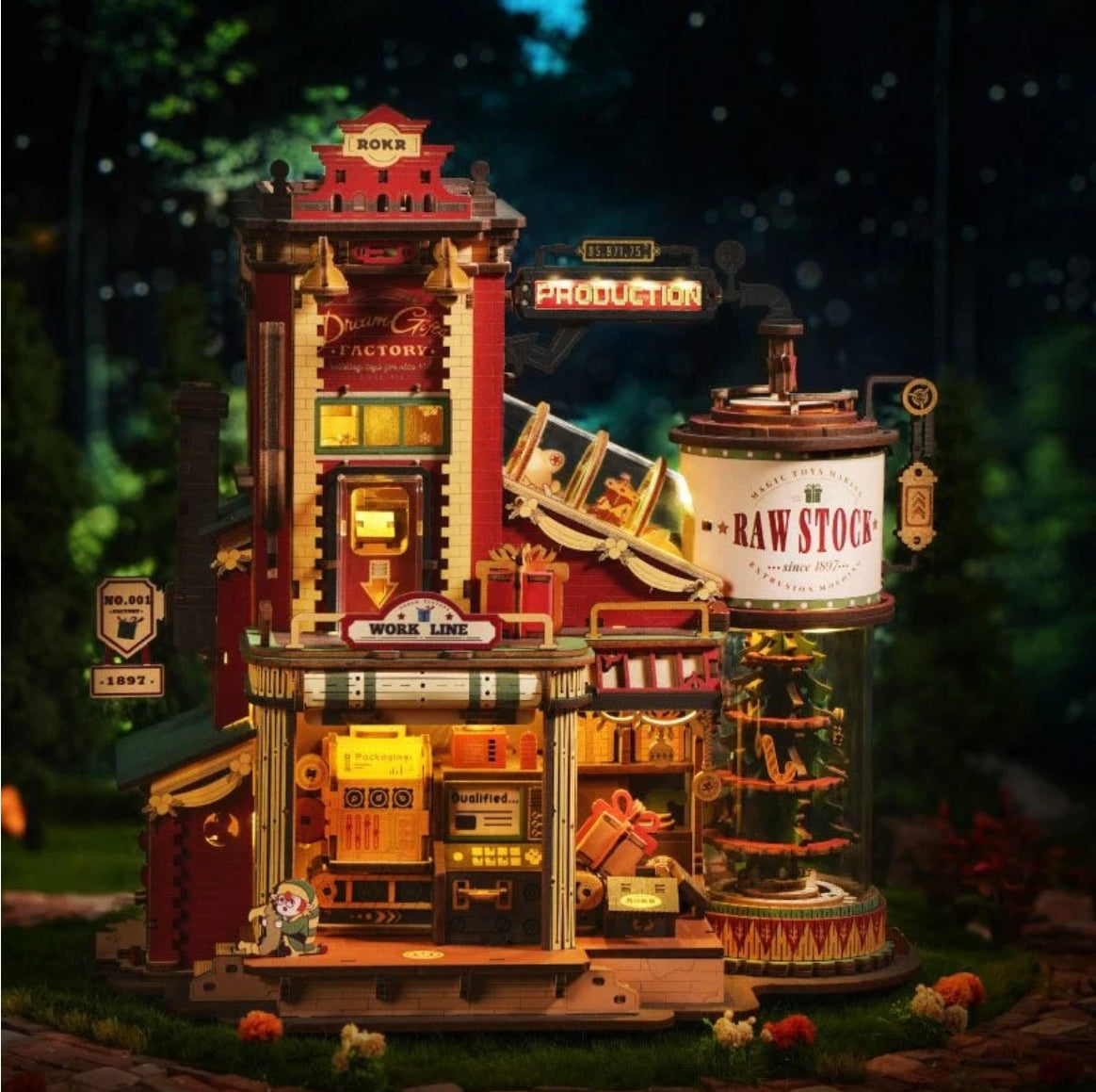 Christmas Dream Gift Factory DIY Miniature House Music Box