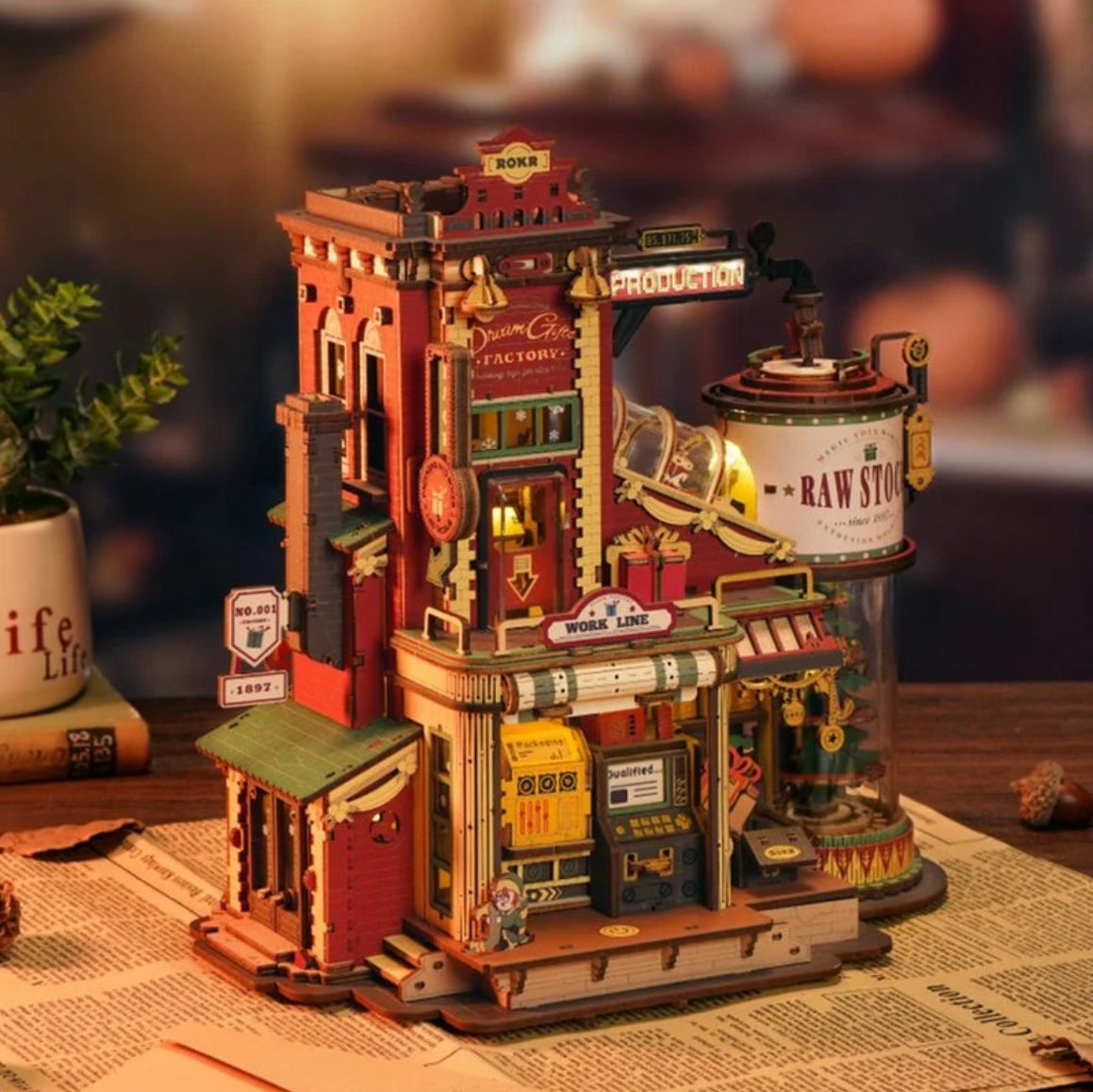 Christmas Dream Gift Factory DIY Miniature House Music Box