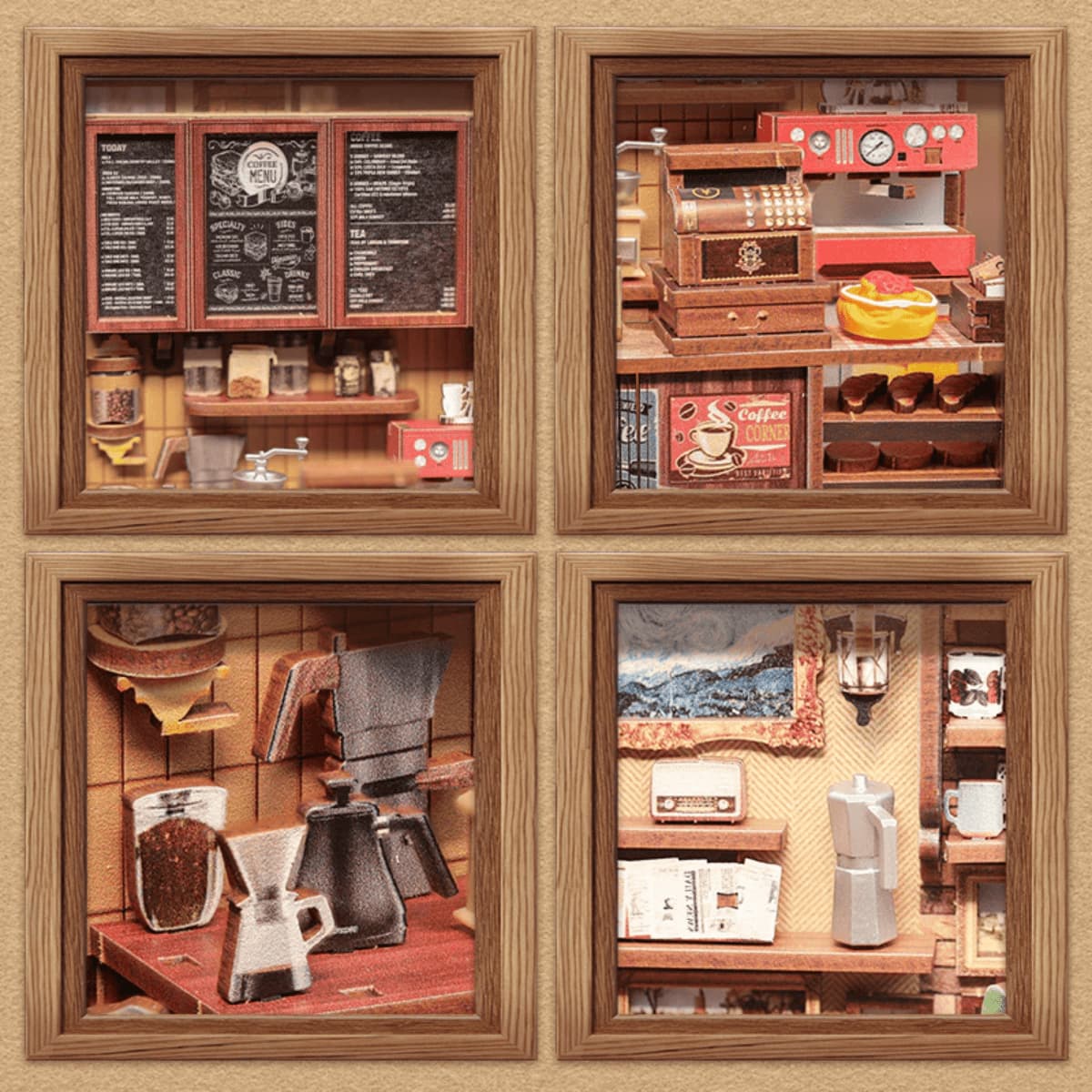 CORNER COFFEE SHOP DIY Dollhouse Kit