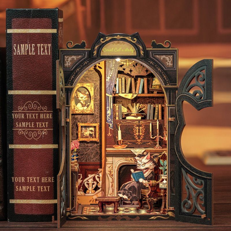 Count Cat's Study DIY Book Nook Kit
