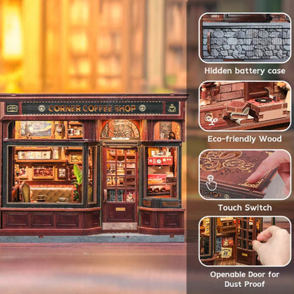 CORNER COFFEE SHOP DIY Dollhouse Kit