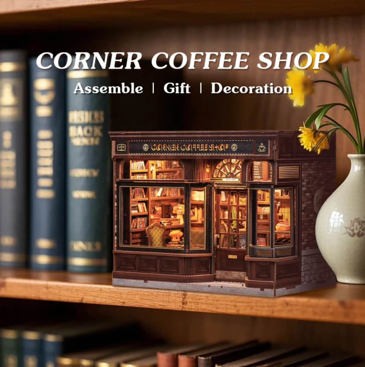 CORNER COFFEE SHOP DIY Dollhouse Kit