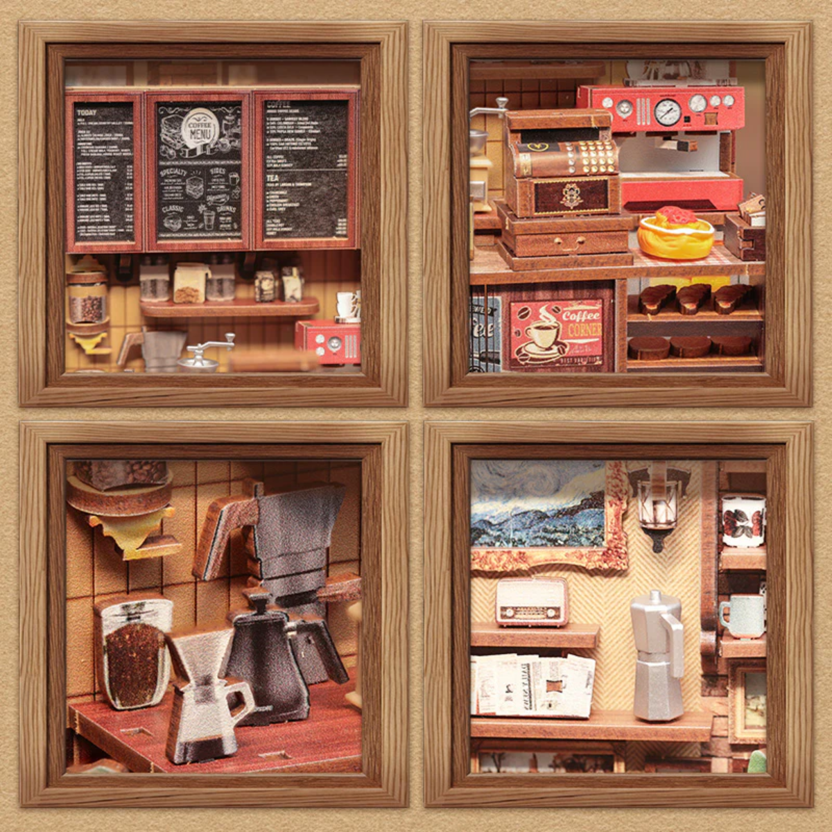CORNER COFFEE SHOP DIY Dollhouse Kit